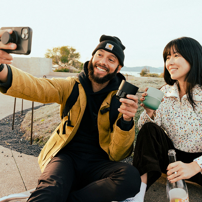 8oz-rise-lowball-tumbler-z2 8oz_rise_lowball_black_iceberg_couple_selfie_city_square.jpg